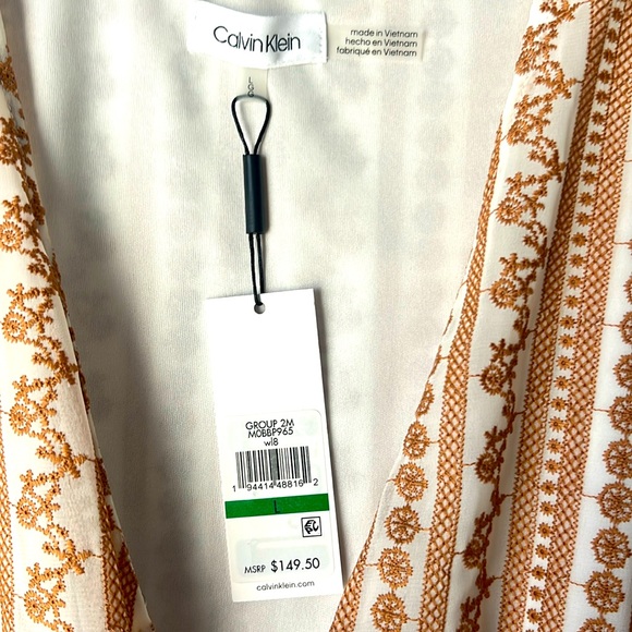 Calvin Klein Embroidered Wrap Dress - Picture 5 of 9